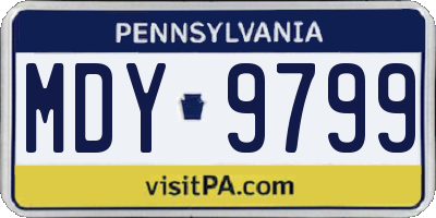 PA license plate MDY9799