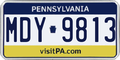 PA license plate MDY9813