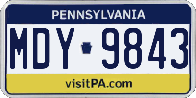 PA license plate MDY9843