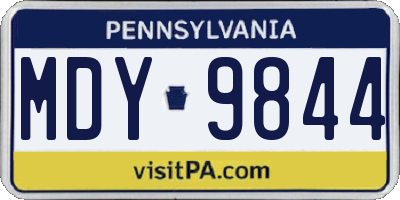 PA license plate MDY9844