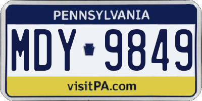 PA license plate MDY9849