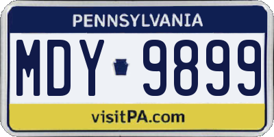 PA license plate MDY9899