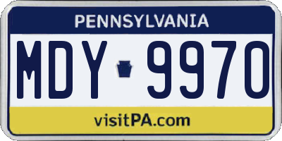 PA license plate MDY9970