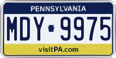PA license plate MDY9975