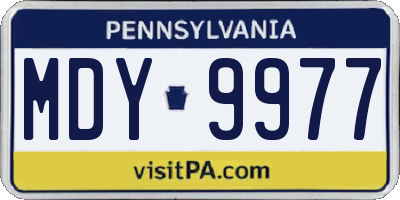 PA license plate MDY9977