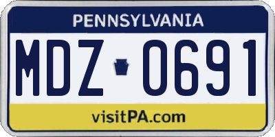 PA license plate MDZ0691
