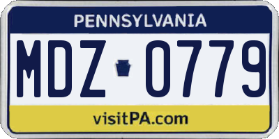 PA license plate MDZ0779