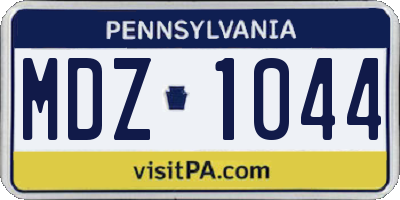 PA license plate MDZ1044