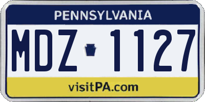 PA license plate MDZ1127