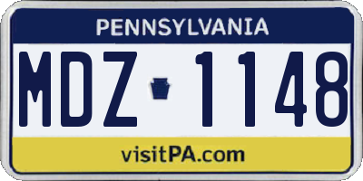 PA license plate MDZ1148