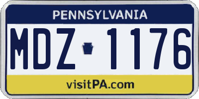 PA license plate MDZ1176