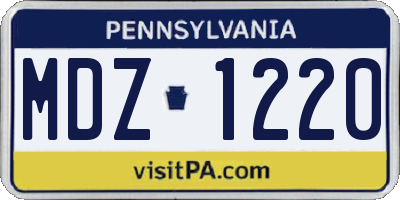 PA license plate MDZ1220