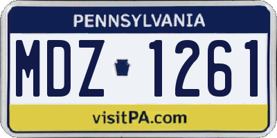 PA license plate MDZ1261