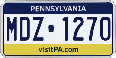 PA license plate MDZ1270