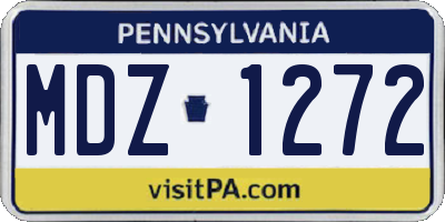 PA license plate MDZ1272