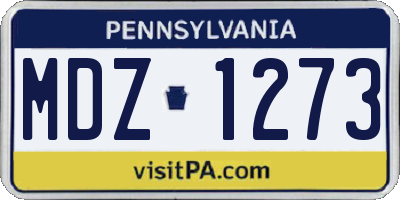 PA license plate MDZ1273