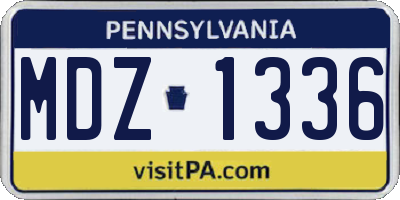 PA license plate MDZ1336