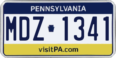 PA license plate MDZ1341