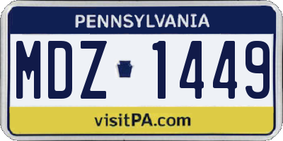 PA license plate MDZ1449
