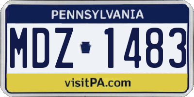 PA license plate MDZ1483