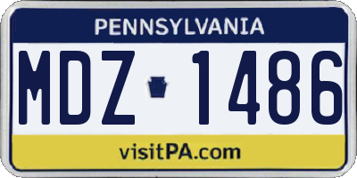 PA license plate MDZ1486