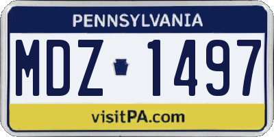 PA license plate MDZ1497
