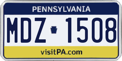 PA license plate MDZ1508