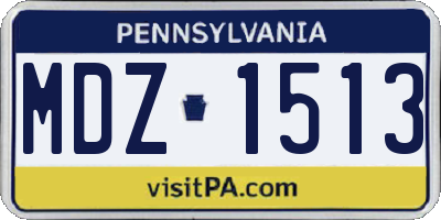 PA license plate MDZ1513