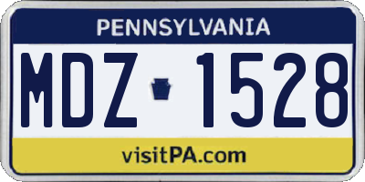 PA license plate MDZ1528