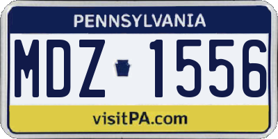 PA license plate MDZ1556