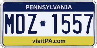 PA license plate MDZ1557