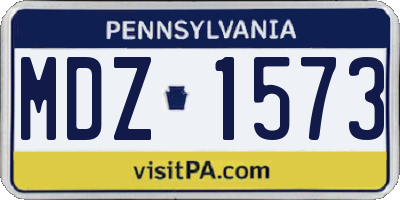 PA license plate MDZ1573