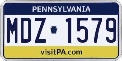 PA license plate MDZ1579