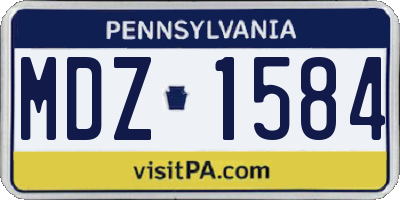 PA license plate MDZ1584
