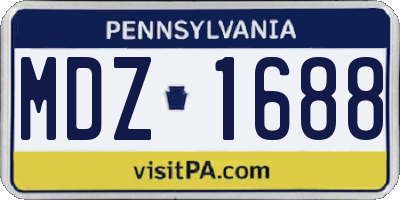 PA license plate MDZ1688