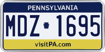 PA license plate MDZ1695