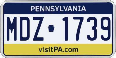 PA license plate MDZ1739