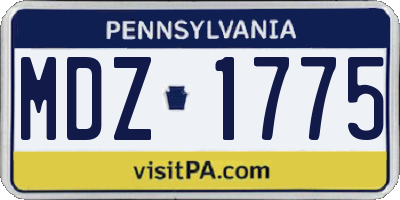 PA license plate MDZ1775