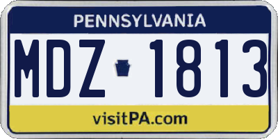 PA license plate MDZ1813