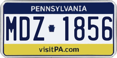 PA license plate MDZ1856