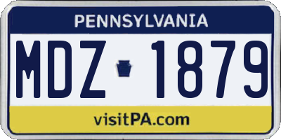 PA license plate MDZ1879