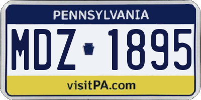 PA license plate MDZ1895
