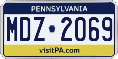 PA license plate MDZ2069