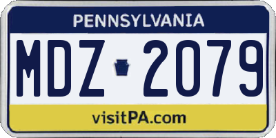 PA license plate MDZ2079