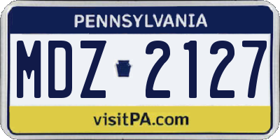 PA license plate MDZ2127