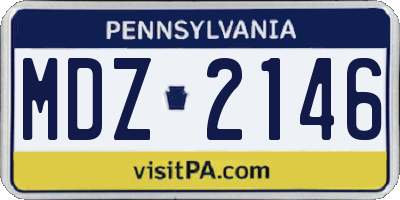 PA license plate MDZ2146