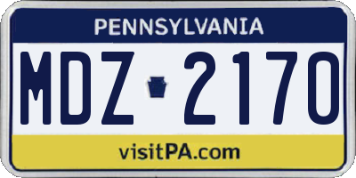 PA license plate MDZ2170