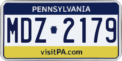 PA license plate MDZ2179