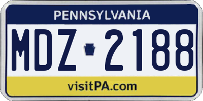 PA license plate MDZ2188