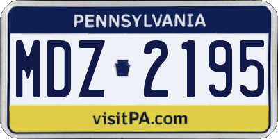 PA license plate MDZ2195